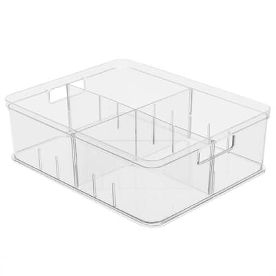 Plastic Storage Bin With Divider