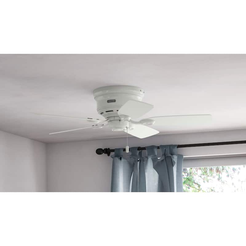 Hunter Low-profile 42-inch White 5-blade Ceiling Fan - Snow White