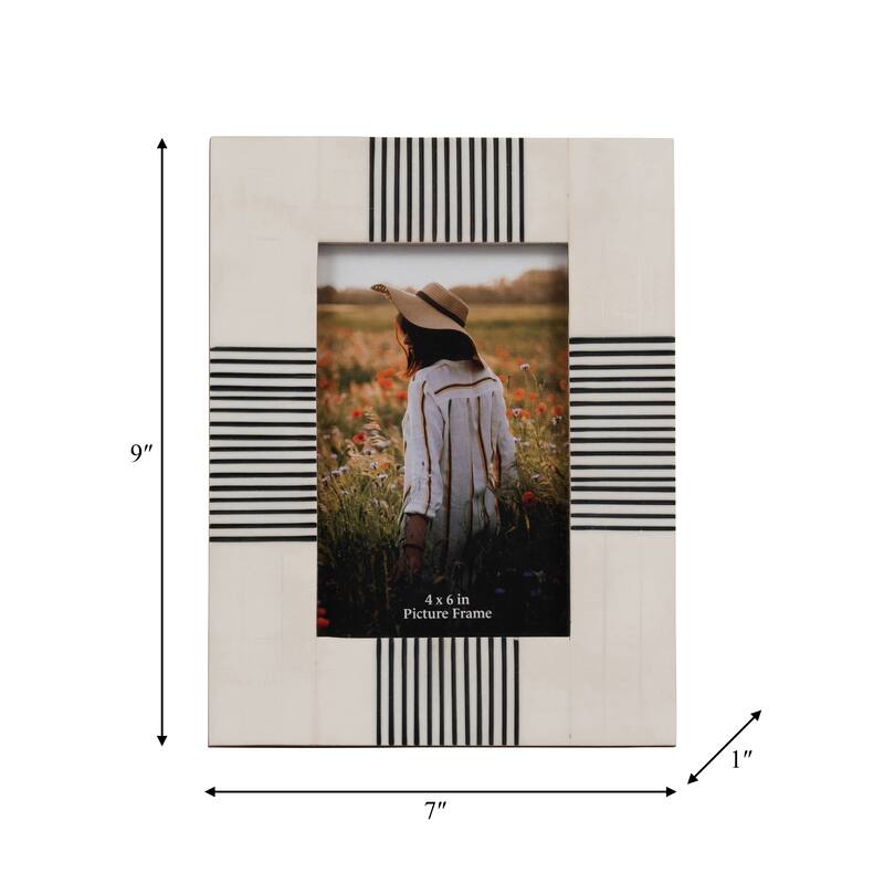 Polyresin Abstract Geometric Photo Frame - White, 4x6 in.