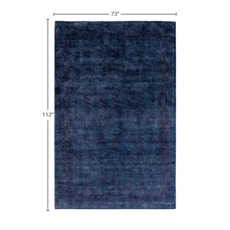 Contemporary Overdyed Wool Hand Knotted Area Rug - 6' 1" x 9' 4"