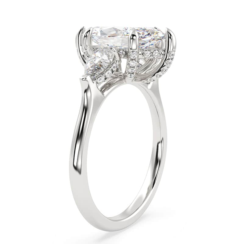 Auriya 14k Gold 6 1/5ctw Marquise 3-Stone Hidden Halo Diamond Engagement Ring (F-G VS)