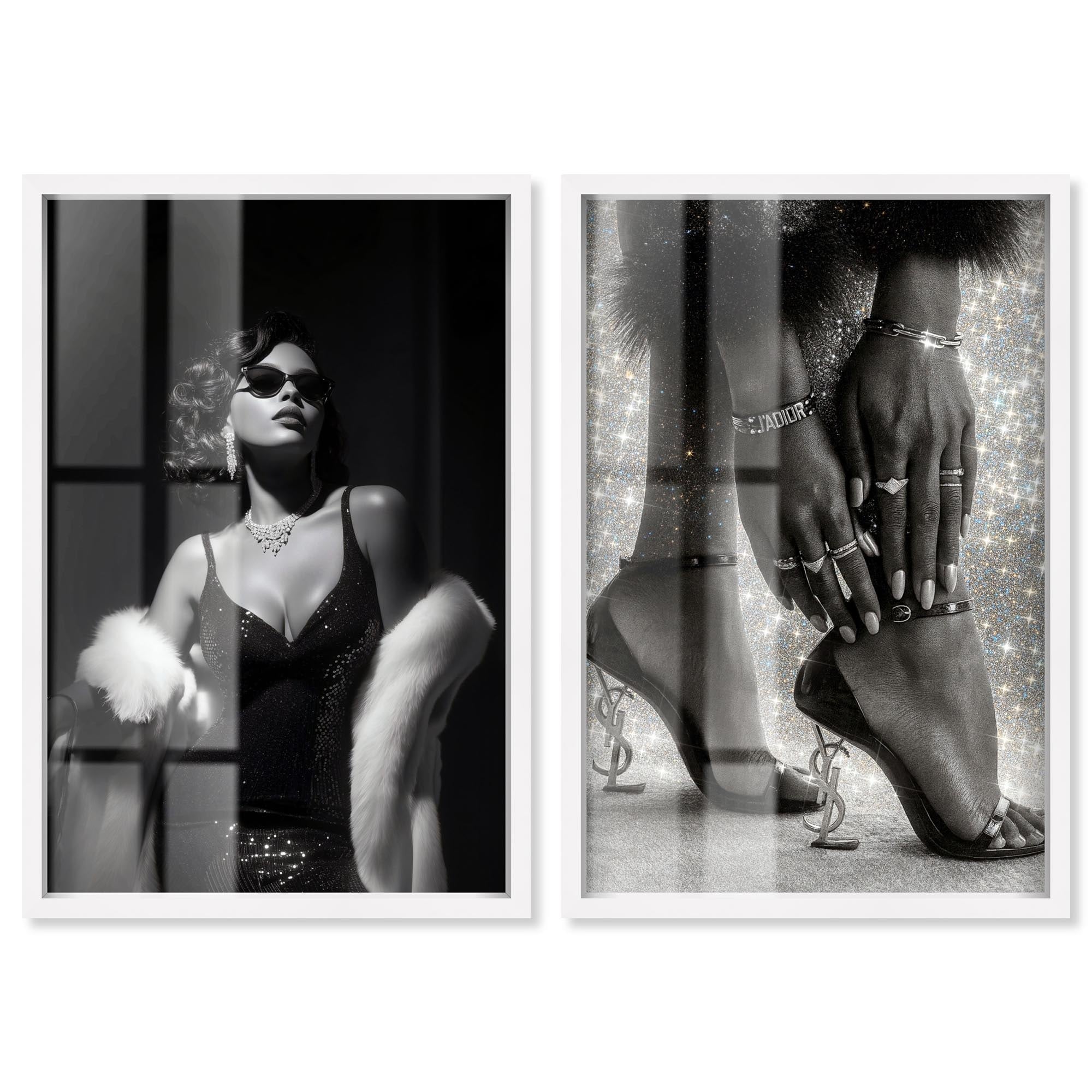 Vintage Glam Fashion Set Shadowbox Print By Remedy