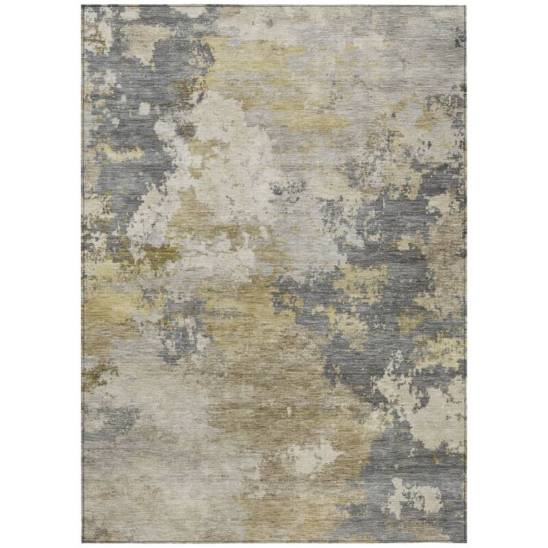 Machine Washable Indoor/ Outdoor Modern Contemporary Chantille Rug