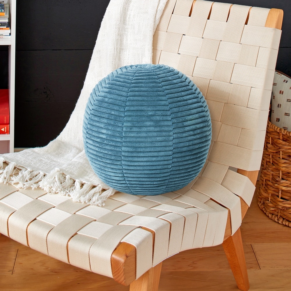 Sorra Home Indoor Soft Chunky Corduroy Ball Pillow