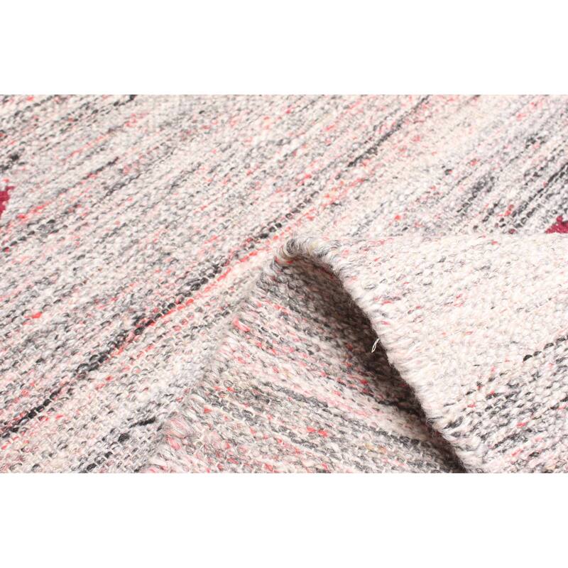 ECARPETGALLERY Flat-Weave Ankara FW Grey Wool Kilim - 5'4 x 7'10