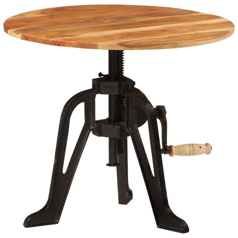 vidaXL Side Table Round Coffee End Table Sofa Table Solid Wood and Cast Iron