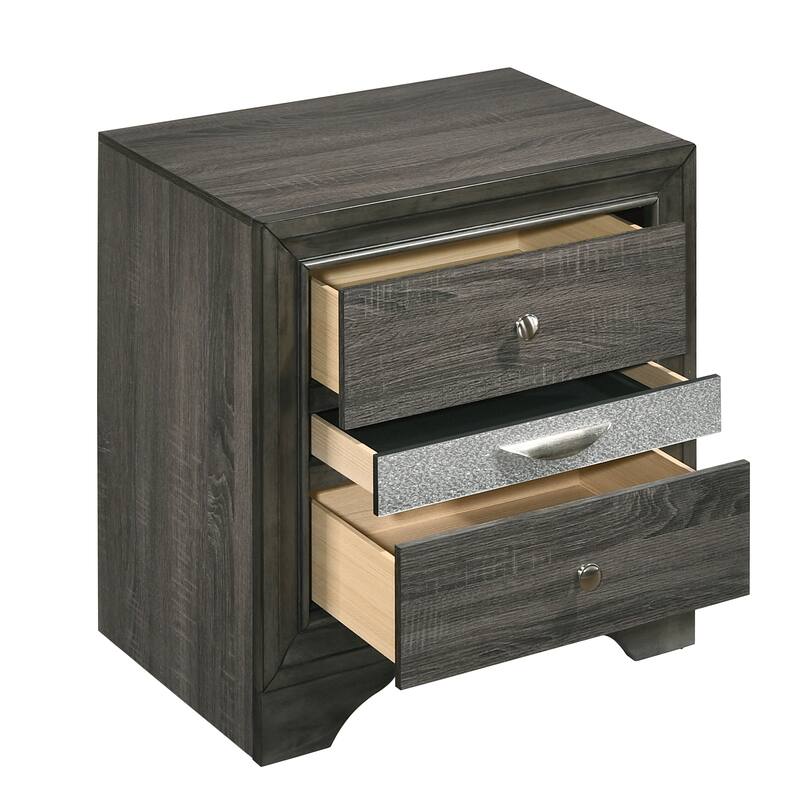 Sleek Modern 3-Drawer Nightstand with Jewelry Storage
