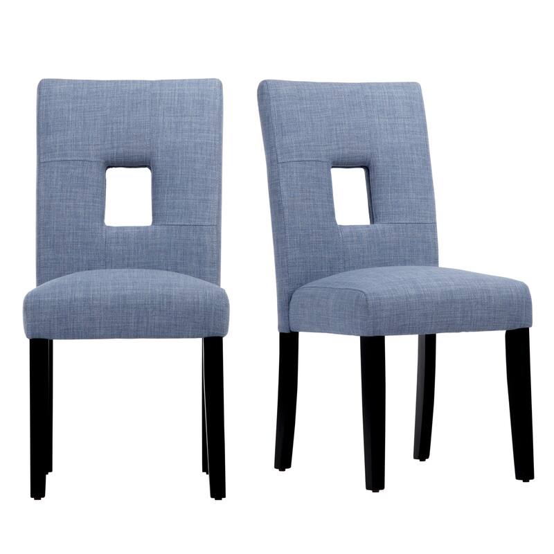 Mendoza Keyhole Back Dining Chair (Set of 2) by iNSPIRE Q Bold - Blue Linen