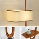 preview thumbnail 8 of 7, Mid-Century Wood Tripod Floor Lamp with Table