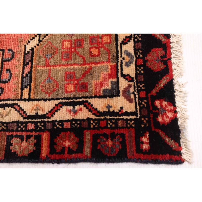 ECARPETGALLERY Hand-knotted Anatolian Vintage Black, Red Wool Rug - 4'3 x 7'10