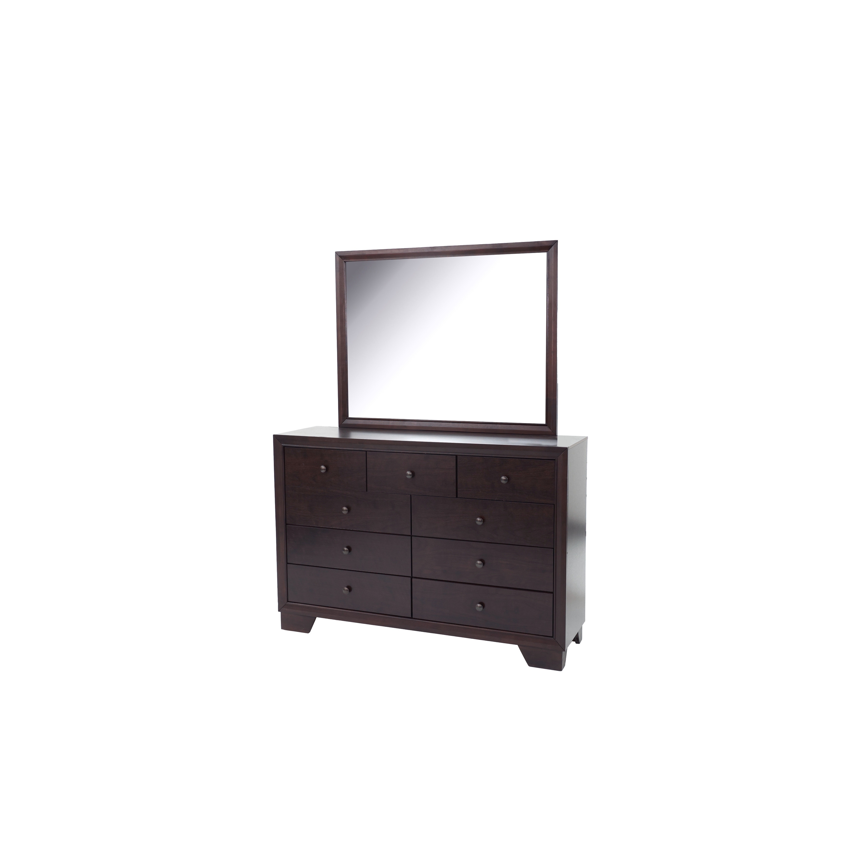 Modern Style 1pc Dresser Nine Drawers Brown Color Finish Bedroom Furniture (Includes Dresser Only Not Mirror)