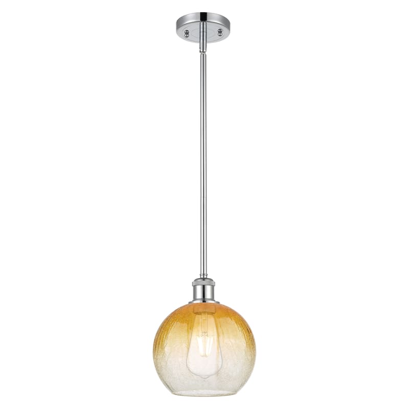 Innovations Lighting Endless Possibilities Ballston - Brookhaven Globe - 1 Light 8" Stem Hung Mini Pendant - Polished Chrome/Amber