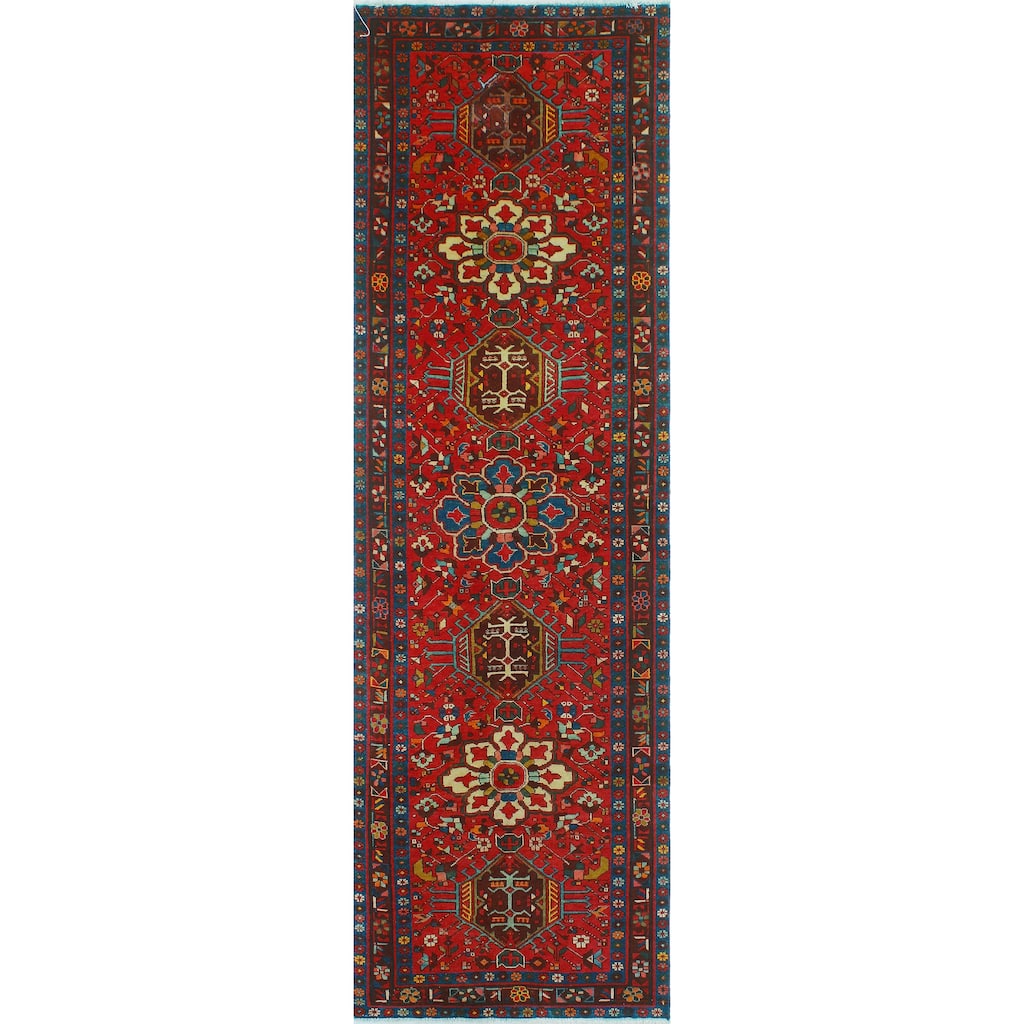 Fine Vintage Distressed Arelis Red/Beige Runner - 3'3" x 11'4"