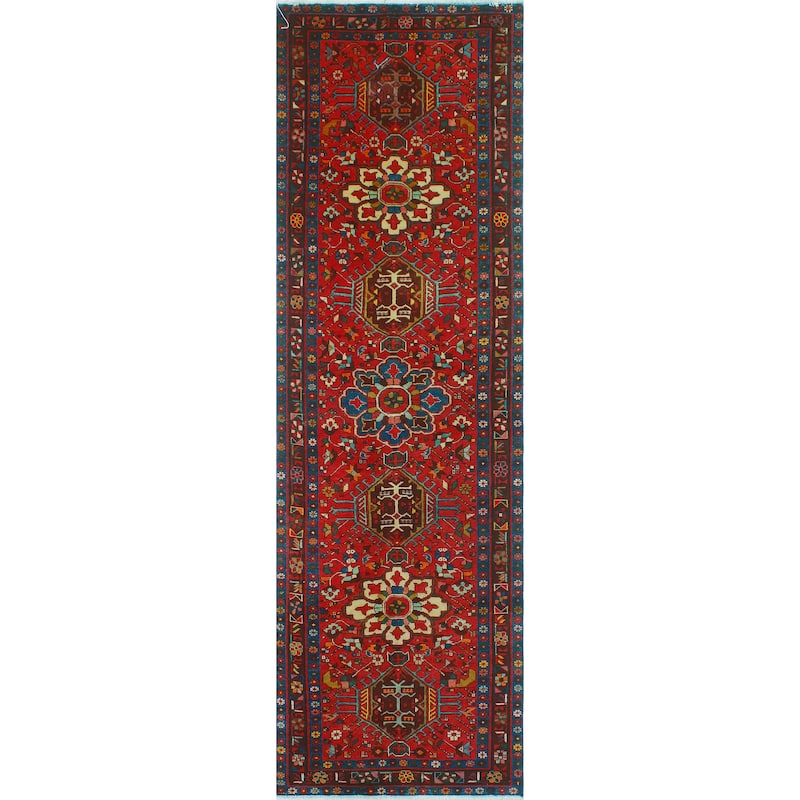 Fine Vintage Distressed Arelis Red/Beige Runner - 3'3" x 11'4"