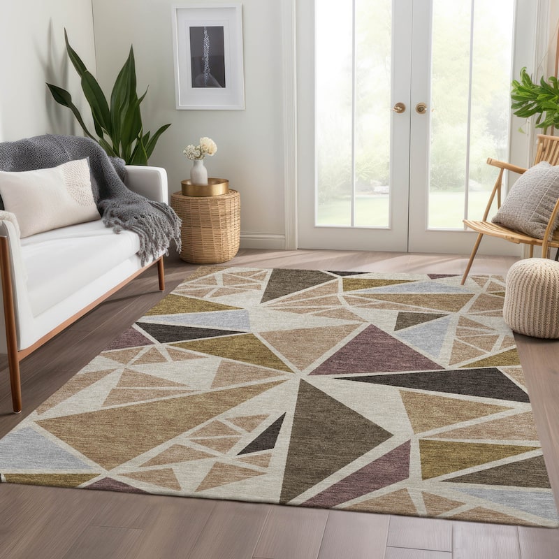 Premium Washable Super Soft Contemporary Mosaic Mayfield Rug