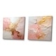 preview thumbnail 3 of 4, Designart "Gold And Pink Paint Fusion" Abstract Painting Canvas Set Of 2 - Modern Wall Art Set Beige Wall Art 2 Pieces