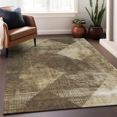 Machine Washable Indoor/ Outdoor Diamond Ombre Chantille Rug