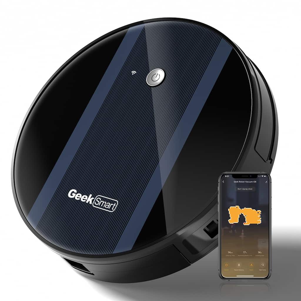 Anmytek Ultra-Thin Smart Robot Vacuum Cleaner 1800Pa Strong Suction Self-Charging Wi-Fi App Control 100min Runtime
