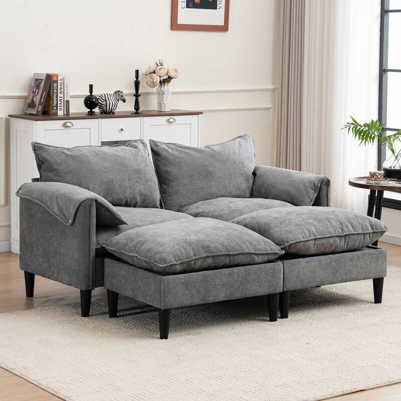 69" Convertible Modular Sofa 2 Seater with Ottoman and Storage