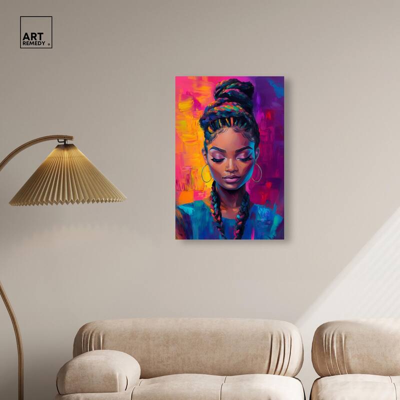 Bold Colorful Braids Canvas by Art Remedy, Gallery Wrapped