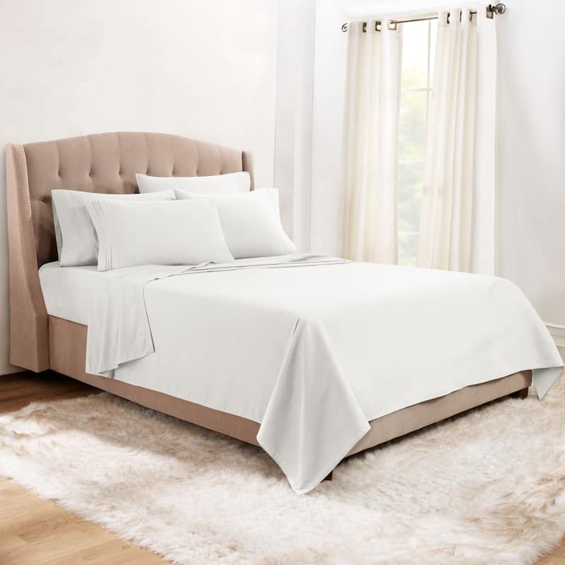 Empyrean Hotel Luxury 6 Piece Sheet Set - Super Soft Bedding Sheets & Pillowcases - Full - White