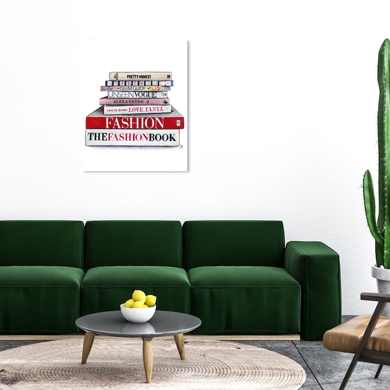 Wynwood Studio Fashion and Glam Doll Memories - Glam Library Red and Glam Wall Art Canvas Print - 36 x 30