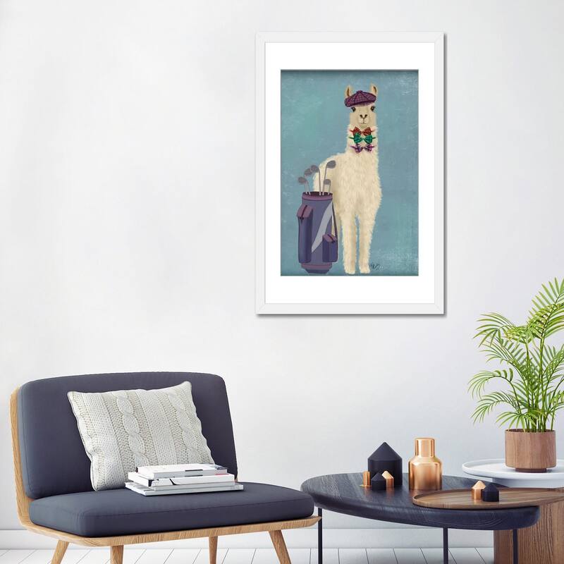 iCanvas "Llama Golfing" by Fab Funky