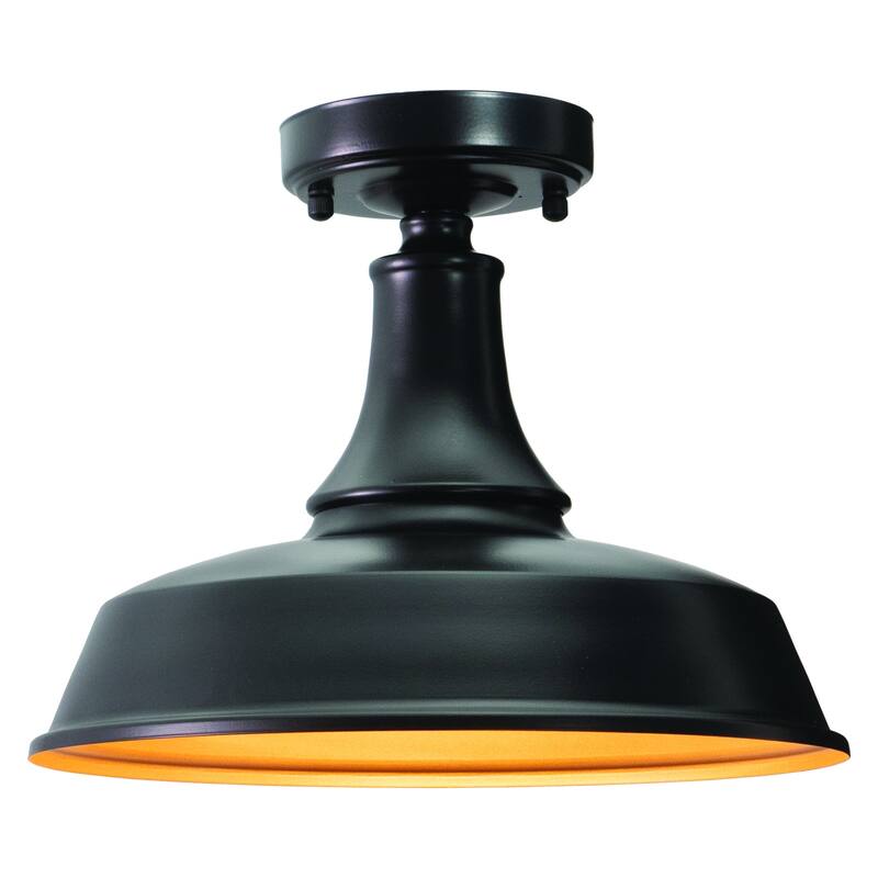 Bronze Outdoor Ceiling Light - Flush Mount Barn Light - Dark Sky Compliant - Modern Farmhouse Style - 9.25