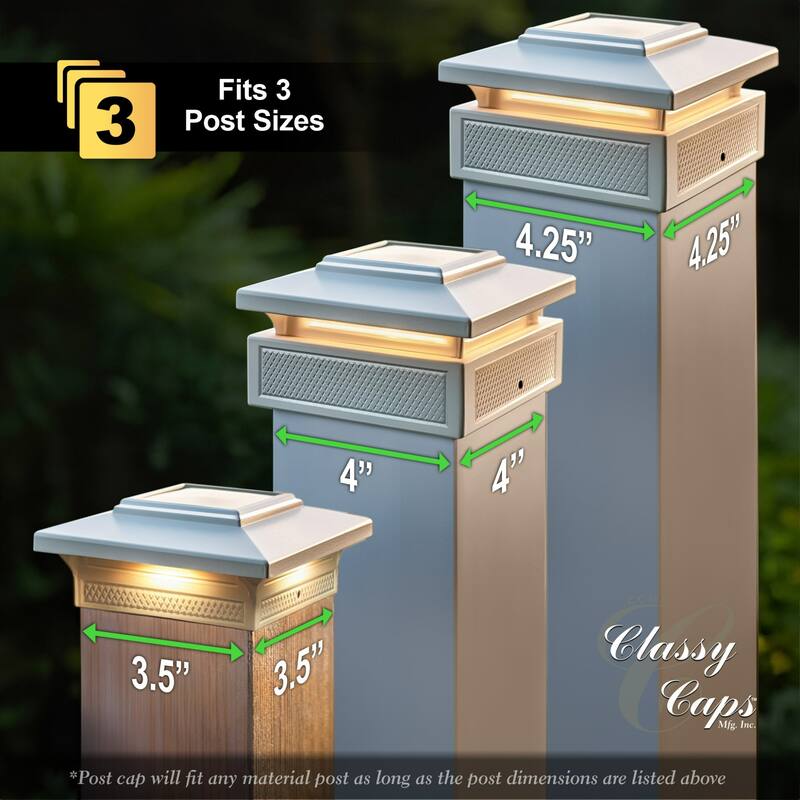 Smart Solar Powered Outdoor Post Cap Light - 6" - White