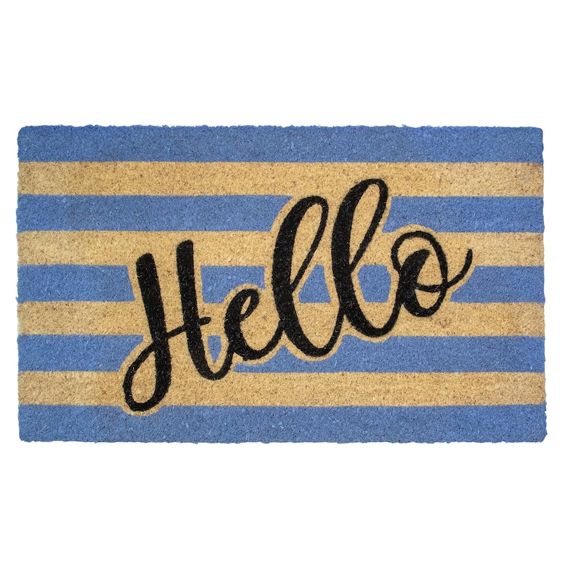 Natural Coir "Hello" Outdoor Rectangular Doormat 18" x 30" - 30