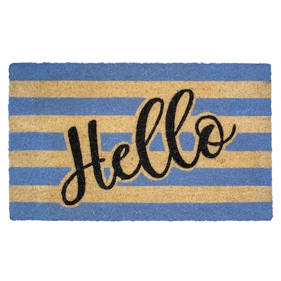 Natural Coir "Hello" Outdoor Rectangular Doormat 18" x 30" - 30