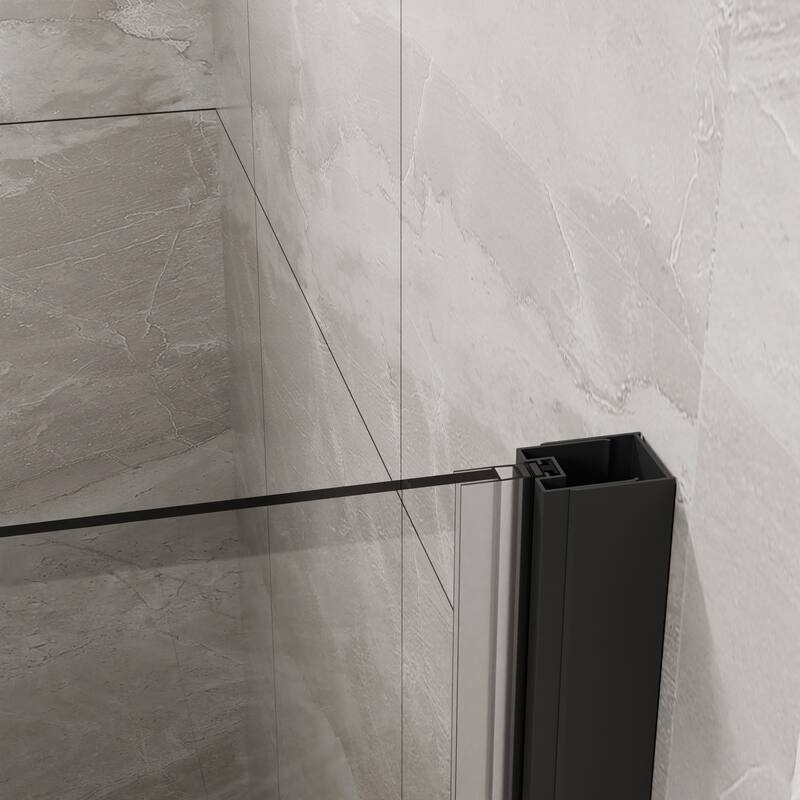 34"x72" Bifold Frameless Shower Door, 1/4" Tempered Glass Pivot Fold