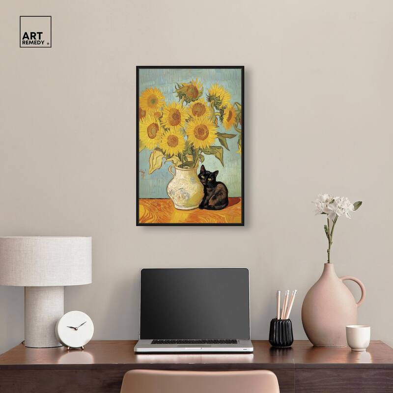 Sunflower Kitten Canvas by Art Remedy