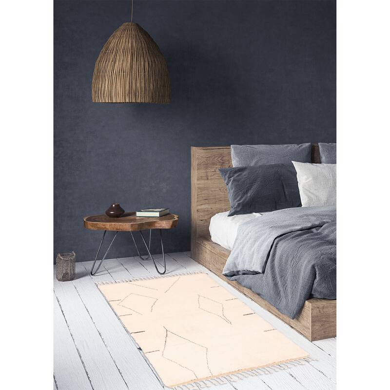 ECARPETGALLERY Hand-knotted Pak Finest Marrakesh Cream Wool Rug - 3'5 x 5'1