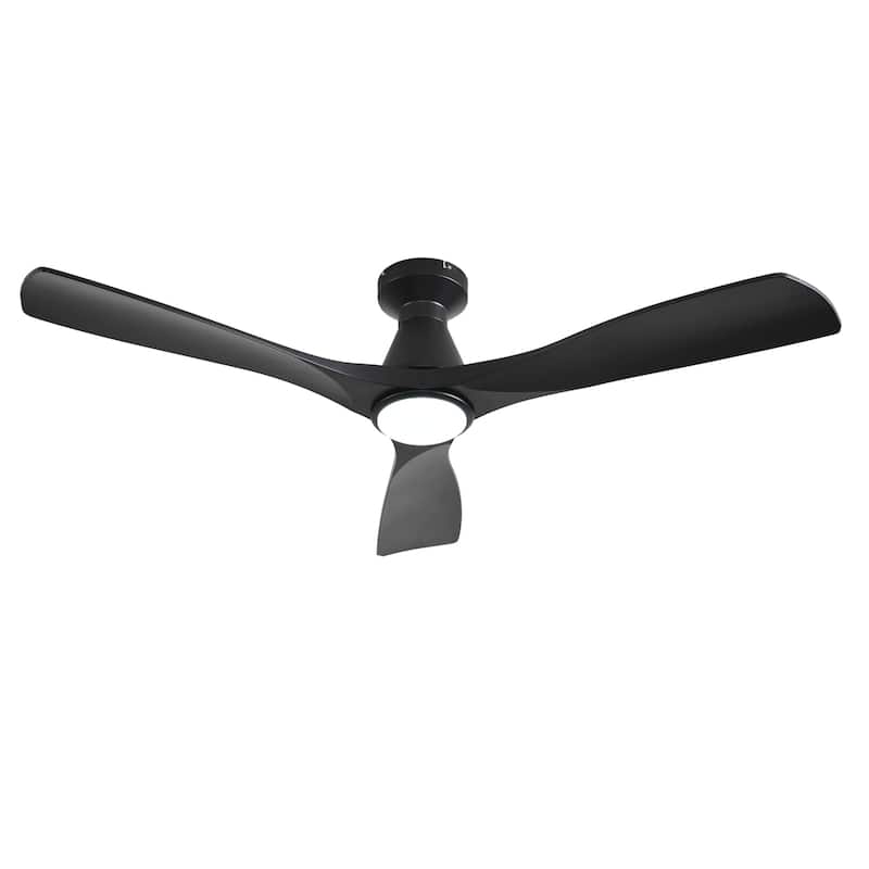 Ceiling Fan Without Light: 42-52 Inch 3 Blade Indoor Outdoor Fans for Patios - Black - 52in