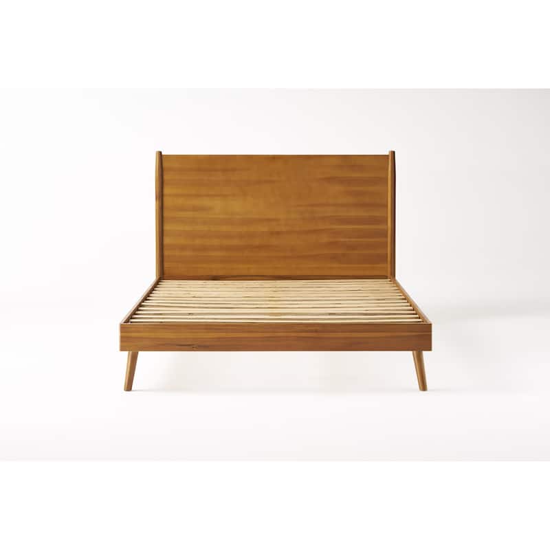 Christopher Knight Home - Rosita Mid-Century Solid Wood Platform Bed with Sleek Splayed Legs