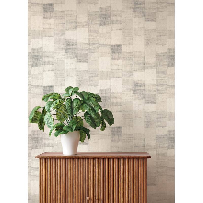 A-Street Prints Ivo Grey Block Stripe Wallpaper