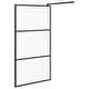 preview thumbnail 34 of 71, vidaXL Walk-in Shower Wall multi size Half Frosted ESG Glass Black