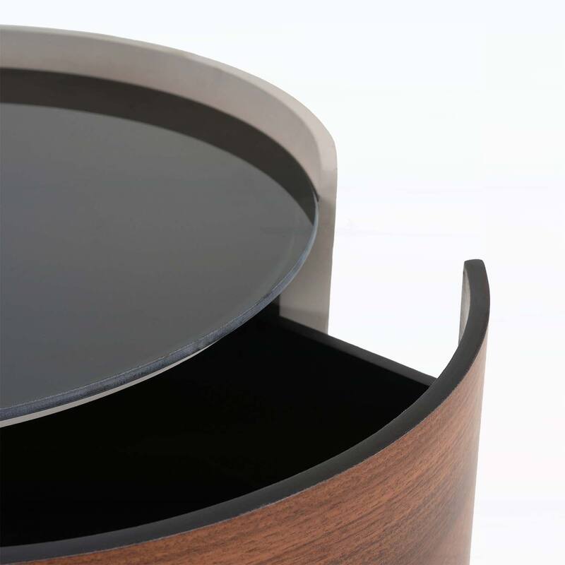 Retro Storage Round Side Table