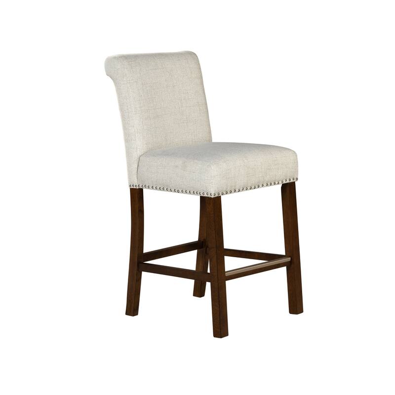 510 Design Aubrey Upholstered Counter Stool with Nailhead Trim Set of 2