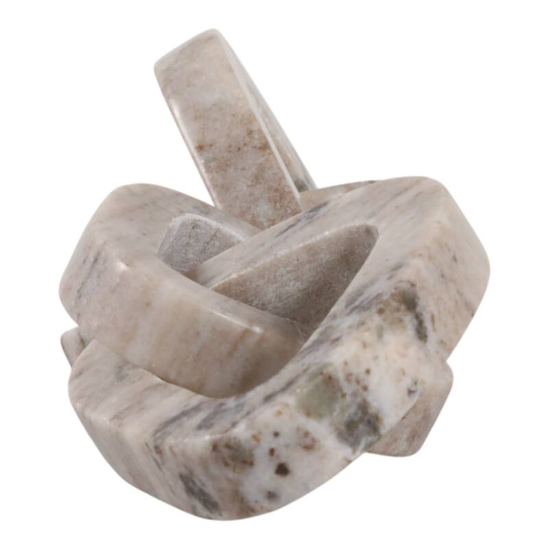 Marble Decorative Object Carved Chain Sculpture Home Decor -15", Ivory - 14.5"