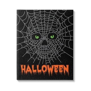 Stupell Spooky Halloween Spider Web Skull Canvas Wall Art, Design by ...
