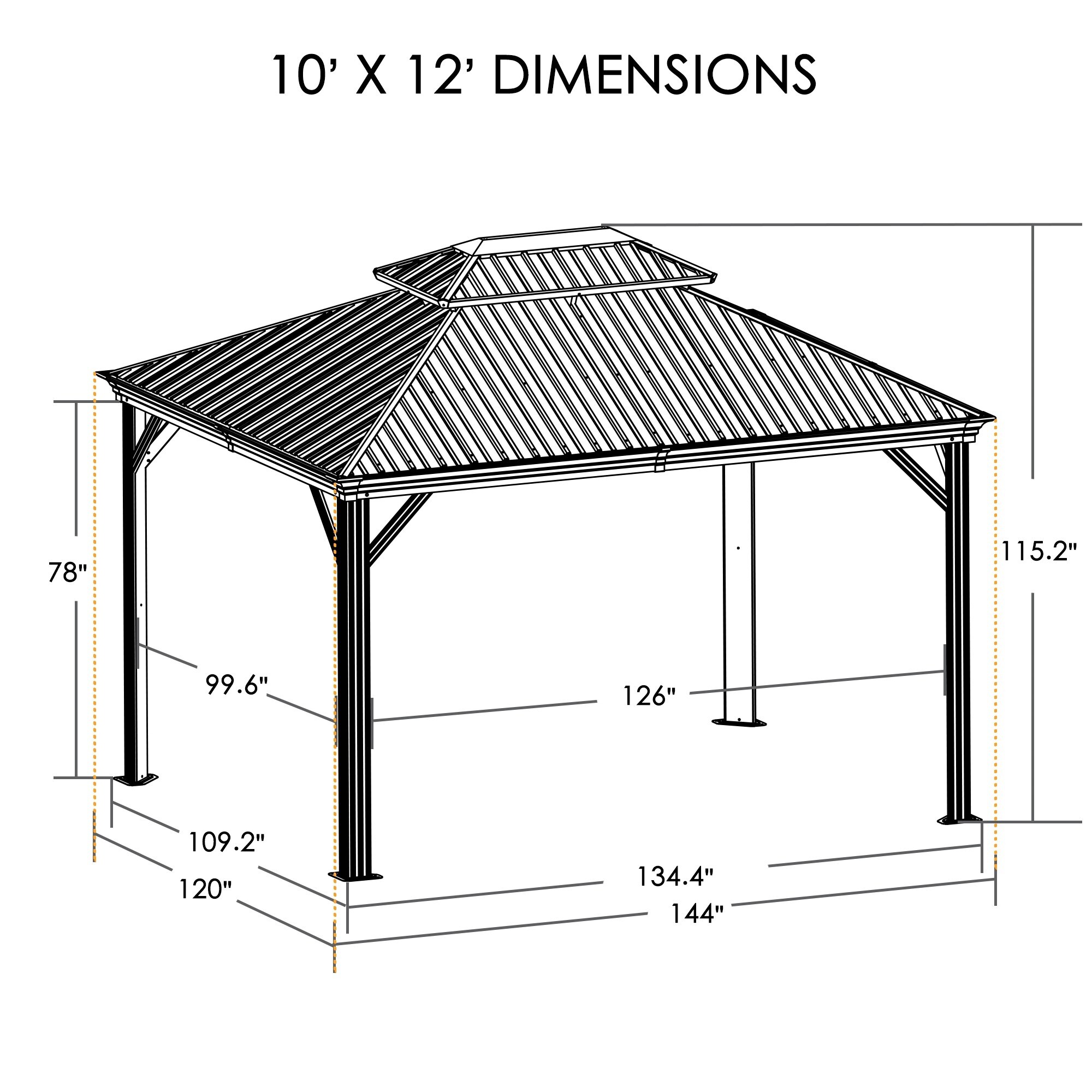 Kozyard Alexander KZAHG1012 Hardtop Aluminum Permanent Gazebo