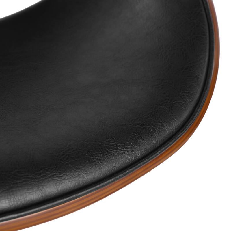 Modern Swivel High Bar Stool, Counter Reception Chair, Island Dining Chair, Bentwood Frame Saddle Shaped Seat for Kitchen Bar