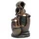 preview thumbnail 5 of 9, Rustic Brown Urns Resin Outdoor Fountain with LED Lights