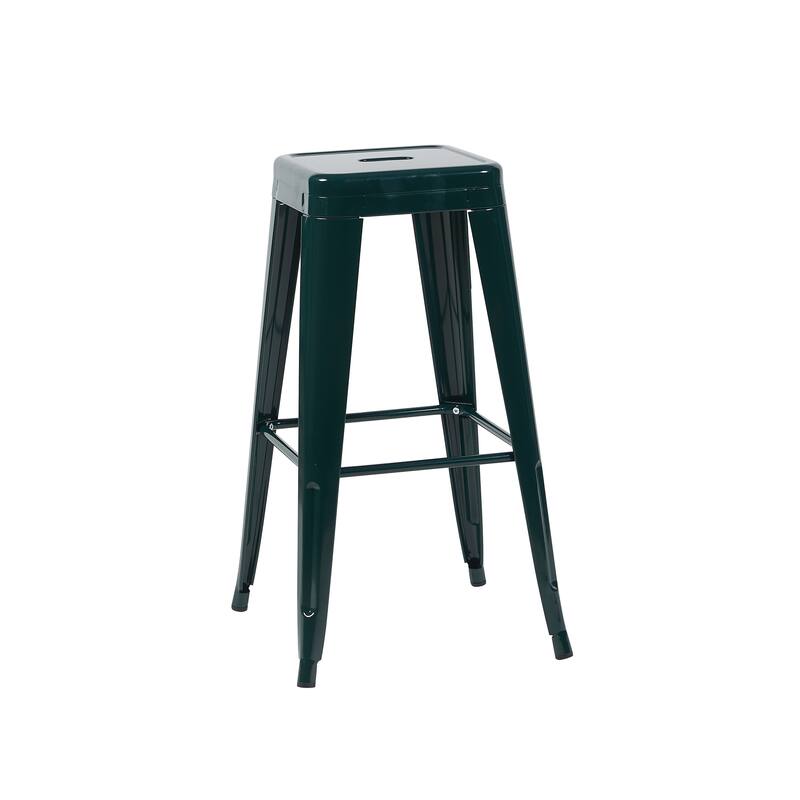 AC Pacific 30 Inch Industrial Stackable Metal BarStools Set of 4