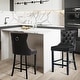 preview thumbnail 32 of 56, Contemporary Tufted Velvet Upholstered Counter Bar Stools Set of 2 Set of 2 - Black