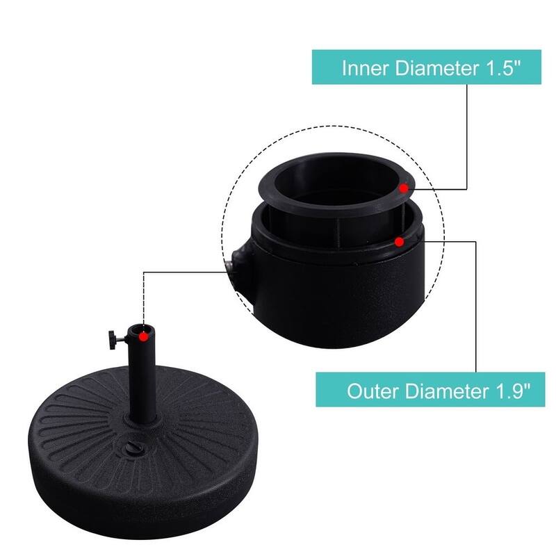 Newport 55-lb Fillable Round Patio Market Umbrella Base Stand - N/A