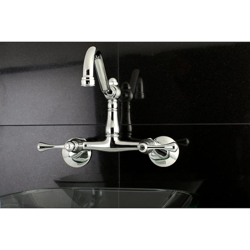 Vintage 6 in. Adjustable Center Wall Mount Kitchen Faucet - Polished Chrome