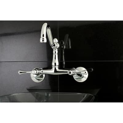 Vintage 6 in. Adjustable Center Wall Mount Kitchen Faucet